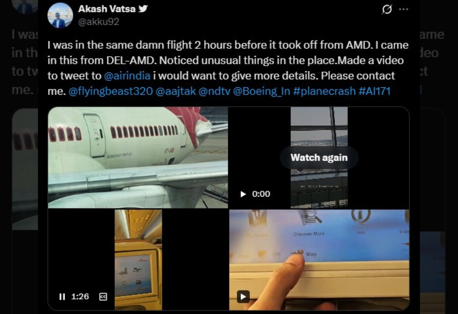 AHMEDABAD PLAN CRASH : મુસાફરે સમસ્યા જોઈ અને વિડીયો વાઈરલ કર્યો 