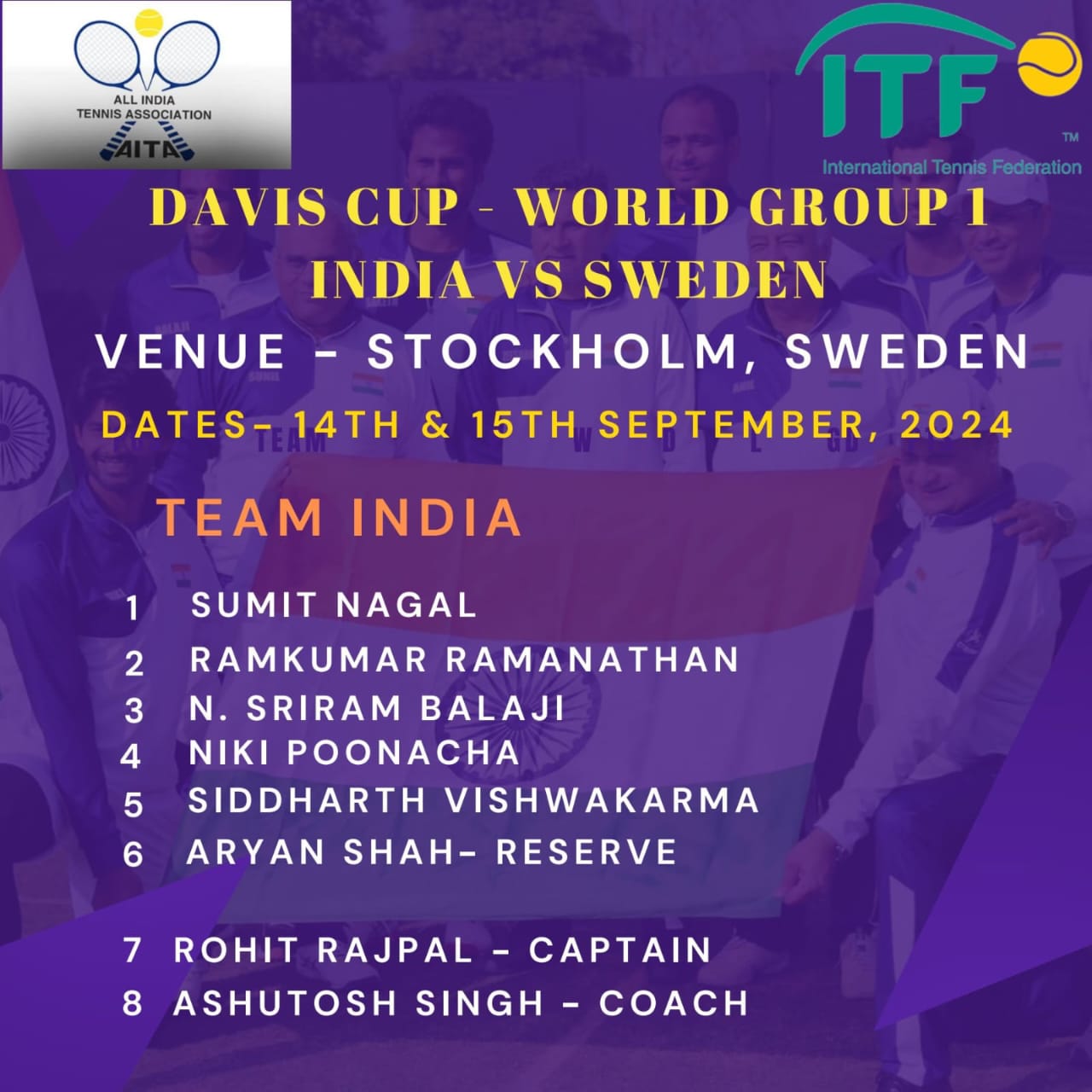 સુમિત નાગલ સ્વીડન ક્લેશ માટે ભારતીય ડેવિસ કપ ટીમમાં ફરી જોડાયો