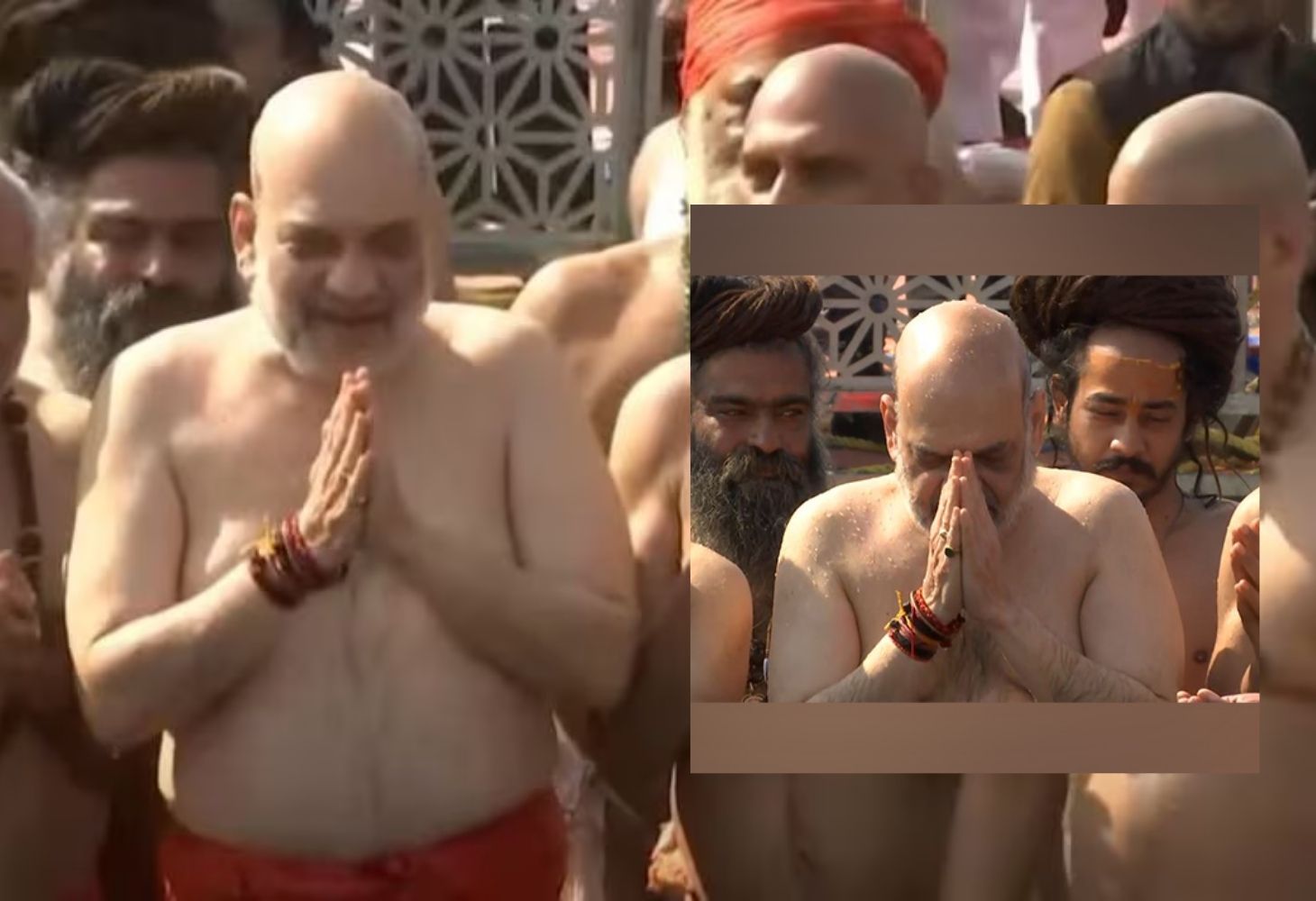Mahakumbh : ગૃહમંત્રી અમિત શાહે સંગમમાં લગાવી ડૂબકી, બાબા રામદેવ અને CM યોગી પણ હતા હાજર