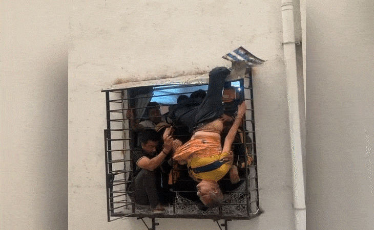 સુરત: 10મા માળેથી નીચે ખાબકેલા આધેડનો બચાવ