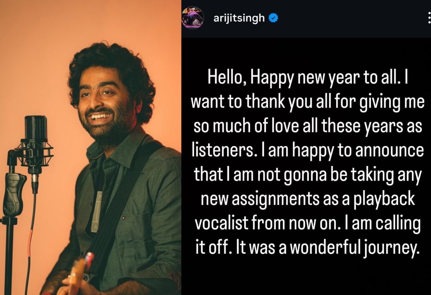 Arijit Singh Retires from Playback Singing