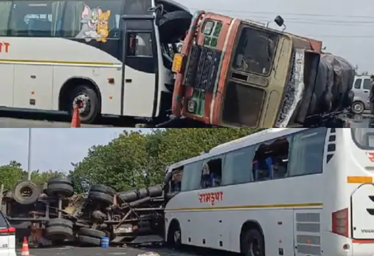 Rajkot : હાઈવે પર ભયાવહ અકસ્માત, ટેન્કર પલટ્યું, ૧૦ ઘાયલ, લોકો તેલ માટે તૂટી પડ્યા!