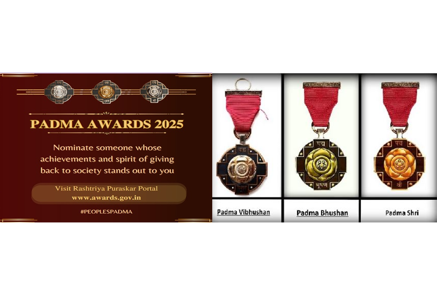 પદ્મ પુરસ્કારો 2025: રાષ્ટ્રીય પુરસ્કાર પોર્ટલ દ્વારા 15 સપ્ટેમ્બર સુધી નામાંકન ચાલુ છે