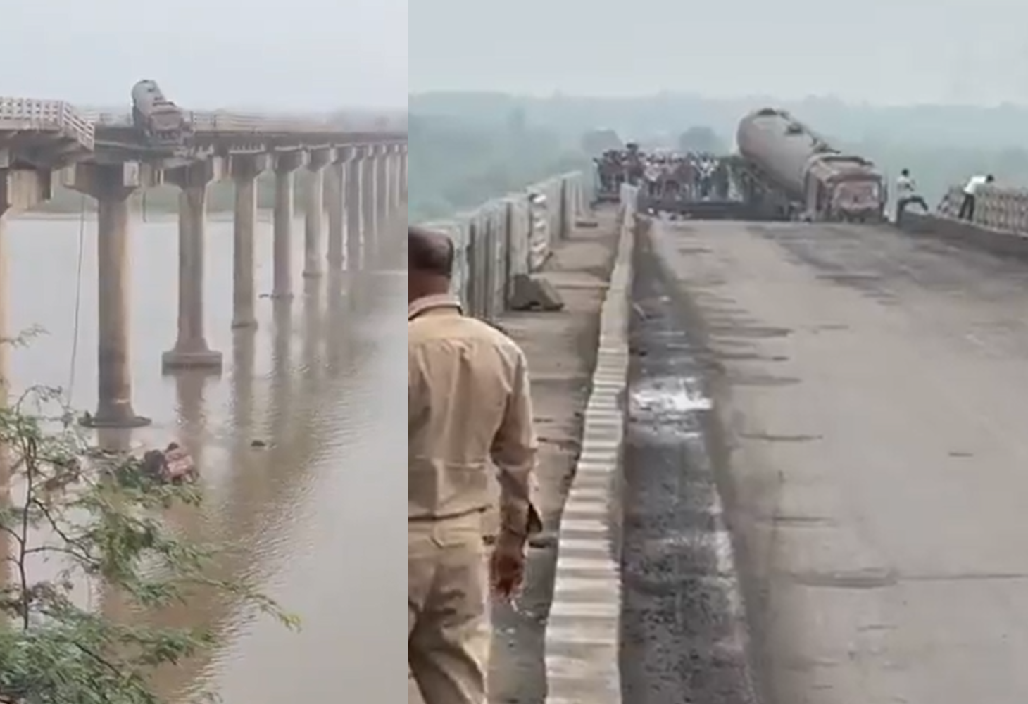 વડોદરાના પાદરા-જંબુસર વચ્ચે ગંભીરા બ્રિજ તૂટતાં વાહનો નદીમાં ખાબક્યાં!